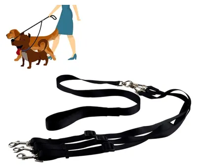 Produktbild von Hundeleine 3-in-1, Nylon, verstellbar, für kleine und mittlere Hunde, schwarz