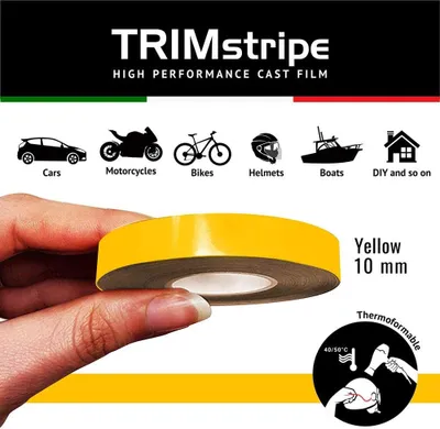 Image de Bande décorative adhésive pour voiture, jaune, 10 mm x 10 m