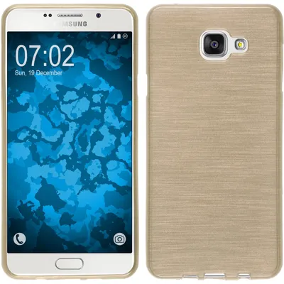 Produktbild von PhoneNatic Case kompatibel mit Samsung Galaxy A7 (2016) A710 - gold Silikon Hülle brushed + 2 Schutzfolien