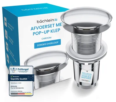 Productafbeelding van Universele afvoerset zonder overloop voor wastafel, incl. 3 afdichtingen