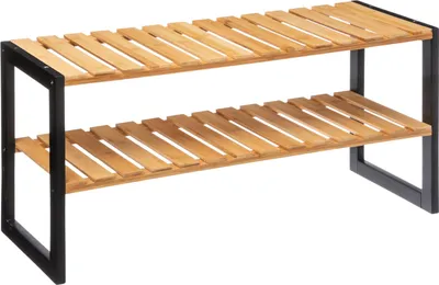Obrázek produktu pro Bambusová skříňka na boty do předsíně, 2 úrovně