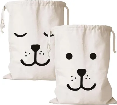 Imagen del producto de Bolsas de tela de algodón con cordón, 60 x 50 cm, paquete de 2, ideales para ropa
