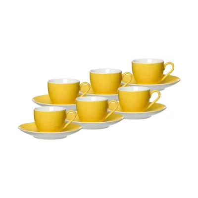 Obrázek produktu pro Ritzenhoff & Breker DOPPIO šálek na espresso s podšálkem 80 ml sada 6 ks žlutý