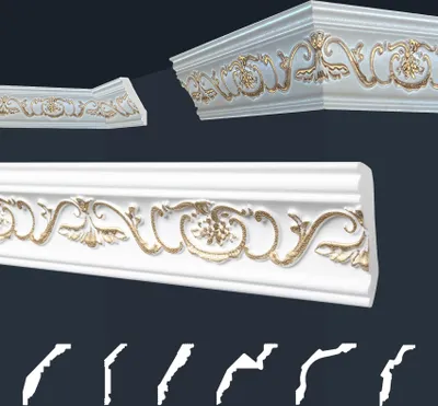Produktbild von Marbet Deckenleisten gold Sparpaket aus Styropor EPS - Stuckleisten gemustert, im traditionellen Design - (2 Meter B-26 G) Zierleiste Eckleiste Eckprofile Stuck