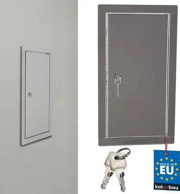 Immagine prodotto di KOTARBAU® Sportello Ispezione Acciaio Inox 20x40 cm Argento Porta D'Ispezione per Cartongesso con Serratura e 2 Chiavi Sportello Di Manutenzione
