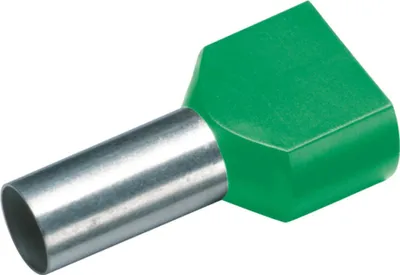 Imagen del producto de Cimco, terminal de conexión para dos conductores, 2 x 6,0 mm², longitud 14 mm, color verde, paquete de 100 unidades.