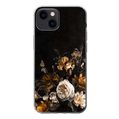 Produktbild von MuchoWow® Handyhülle Schutzhülle Hülle für iPhone 13 mini Blume - Gold - Muster Silikon Softcase Handy Hülle - Softcase
