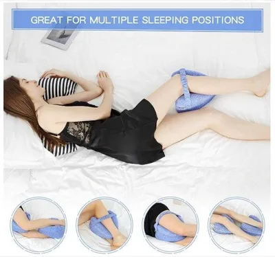 Produktbild von Ergonomisches Kniekissen - Kissen für Seitenliegende - Hartes Kniekissen - Mit elastischer Band - Haltung Korrektur - Verlängert Lebensdauer - Blau