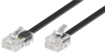 Image de 10X Goobay 68530 Câble de raccordement modulaire, 3 m, noir - RJ45 mâle (8P4C) > RJ11/RJ14 mâle (6P4C)