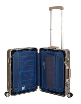 Produktbild von 3er Reisekoffer Set - Hartschalen Polycarbonat Alu Koffer Trolley TSA-Schloss 4 Rollen Reise Urlaub Travelhouse London Koffer - Kofferset S+M+L, gold
