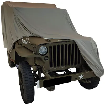 Image de Housse de voiture extérieure adaptée à Jeep Willys Khaki Imperméable et