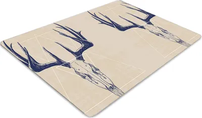 Produktbild von Stuhlunterlage Bürostuhlunterlage 120 cm x 90 cm Bodenmatte Bürostuhlunterlage - Rehschädel