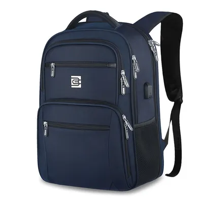 Produktbild von Laptop Rucksack mit USB-Ladebuchse und Laptopfach Anti-Diebstahl Schulrucksack Rucksäcke Herren Damen Jungen Teenager Laptoprucksack Laptoptasche Blau