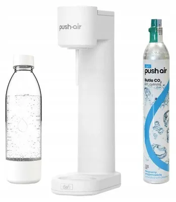 Obrázok produktu pre Dafi PushAir Saturátor s kazetou CO2 + 0,7l fľaša bielo-strieborná