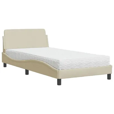 Obrázok produktu pre vidaXL Posteľ s matracom "Dover" krémová 100x200 cm látka