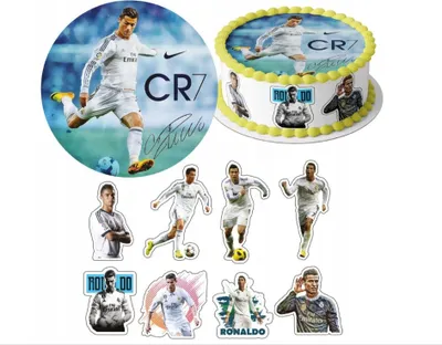 Produktbild von Essbar Fußball Ronaldo CR7 Tortenaufleger Torte Tortenbild Zuckerbild Premium 0,6 cm (M34)