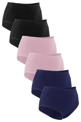 Produktbild von Fabio Farini - 6 Stück Frauen Unterhosen - High-Waist Damen Slip mit bequemem Bund im sportlich modernen Design