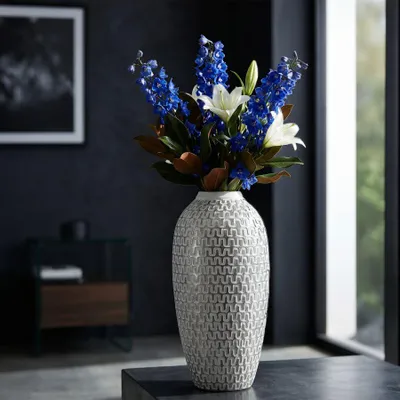 Immagine prodotto di Mauro Ferretti Vaso Wave Ø 21x43 cm bianco oro