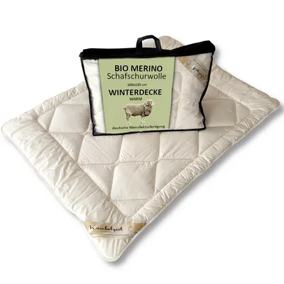 Produktbild von Bio Merino Schafschurwolle Kinderdecke Winterdecke Kuschelzeit kbA und kbT in 100x135 cm