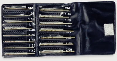 Produktbild von DAYTOOLS Miniaturbohrer-Set, 1,05...2 mm, 15 Bohrer