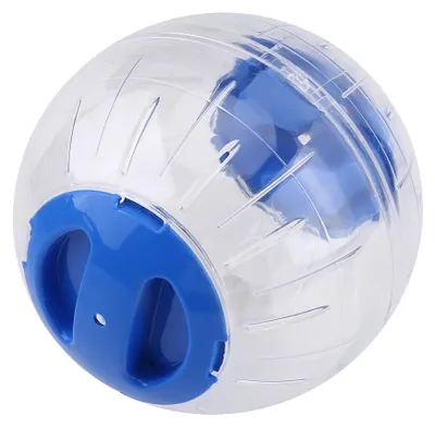 Immagine prodotto di 3 colori 12 cm Nuova moda Plastica Piccolo animale domestico Criceto Gerbillo Giocattolo Attività di corsa Palla da ginnastica Blu