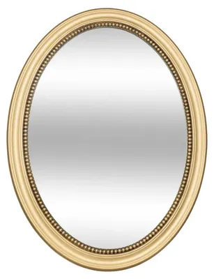 Produktbild von Atmosphera Spiegel/Wandspiegel - oval - 53 x 40 cm - Mdf Holz/Glas - Gold - Ornamentrahmen