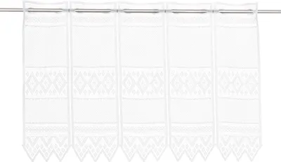 Produktbild von Gardinen Kranzusch Scheibengardine Jacquard grafisch 45x585 cm H/B Weiß Bistrogardine Vorhang Küche 1er Pack