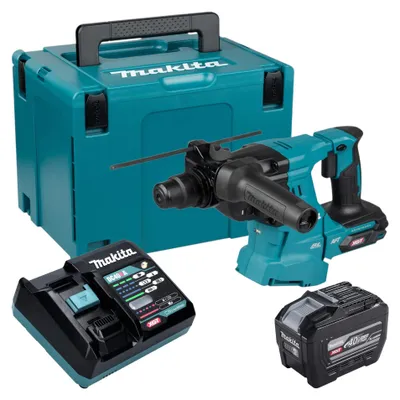 Imagen del producto de Martillo combinado a batería Makita HR 011 GE101 40 V máx. 3,3 J SDS plus sin escobillas + 1 batería de 8,0 Ah + cargador + maletín Makpac