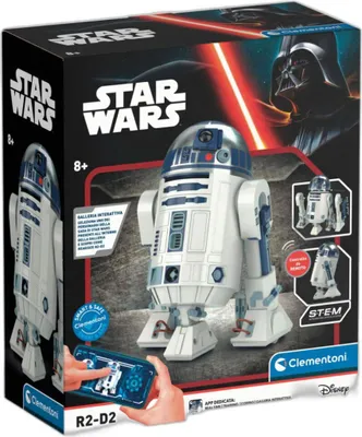 Obrázok produktu pre Clementoni stavebnica robota R2-D2 zo Star Wars s ovládaním cez aplikáciu, LED svetlami a originálnymi zvukmi