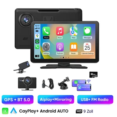 Immagine prodotto di Hexinex Premium Display per auto con integrazione wireless dello smartphone e dashcam integrata da 9 pollici