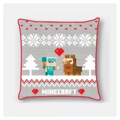 Productafbeelding van Kussenhoes voor kinderen, 40x40 cm, Minecraft, kerstthema, fluweel