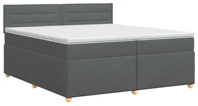 Productafbeelding van vidaXL Boxspringbed met matras, donkergrijs, 200 x 200 cm, gestoffeerd
