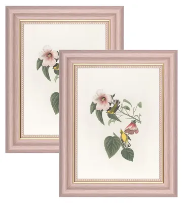 Productafbeelding van Fotolijstjes - Vintage design, set van 2 - Geschikt om op te hangen en neer te zetten - Roze, 15 x 20 cm