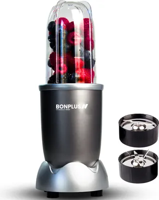 Image de Bonplus BP | Batteur sur socle et smoothie maker | 400W | Multichopper compact | Nature Bullet | Hachoir à viande | 19 pièces
