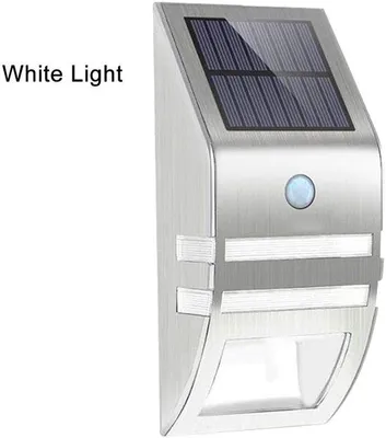 Obrázek produktu pro Solární pohybový senzor, osvětlení s 2 LED diodami, zahradní osvětlení, stříbrná, čistě bílá