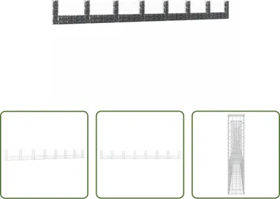 Produktbild von The Living Store Gabionenkorb U-Form mit 8 Säulen Eisen 860x20x100 cm