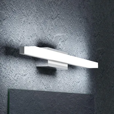 Image de doporro Lampe pour miroir 9W LED Salle de Bain 890 Lumen 40cm Applique Mural Chrome Lumière Miroir 6000K Design Spiegelstrahl