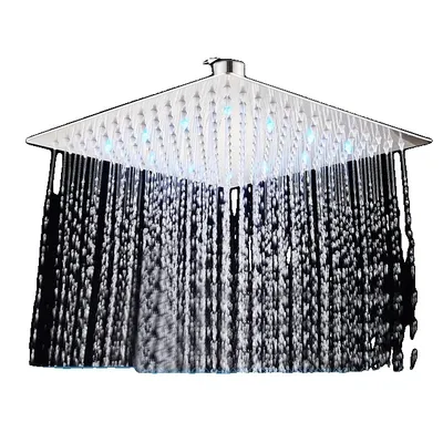 Produktbild von LED-Regenduschkopf, Farbwechsellichter, Edelstahlquadrat, Chrome LED Thin