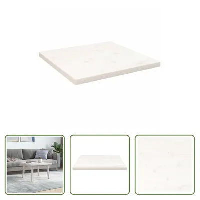 Produktbild von The Living Store Tischplatte Weiß 50x50x2,5 cm Massivholz Kiefer Quadratisch