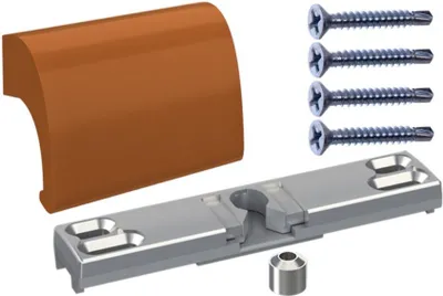 Produktbild von NAJDER Balkontürgriff Goldene Eiche Aluminium mit Balkontürschnapper Festpfosten Balkongriff Balkontürschnapper Balkon Terrassentürgriff  (Goldene Eiche ral. 8003)