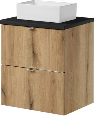 Obrázok produktu pre Umývadlo 'Skelbolu' 50 x 71 x 40 cm Vanity unit with countertop washmins oak look/black
