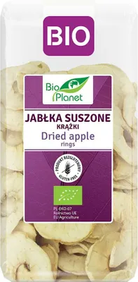JABŁKA SUSZONE KRĄŻKI BEZGLUTENOWE BIO 100 g - BIO PLANET