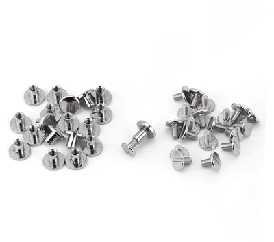 Produktbild von 20 Stück/Set Messing-Flachkopfmuttern-Nagelnietenschrauben Lederhandwerks-Reparaturzubehör (8 mm)