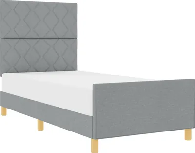 Obrázok produktu pre vidaXL Rám postele s čelom svetlosivá 100 x 200 cm látka