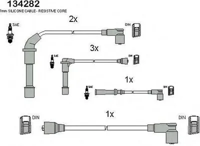 Produktbild von HITACHI 134282 Zündkabelsatz Zündleitungssatz