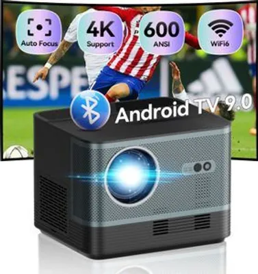 Zdjęcie produktu dla Projektor HDeye I20 4K Full HD | Android TV | Jasność 9000 lm | WiFi 2.4/5Ghz | Bluetooth 5.0 | Rozmiar ekranu 36-200" | Airplay & Miracast