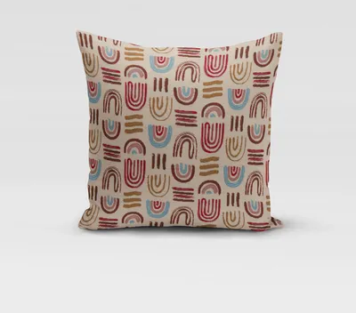 Produktbild von SCHÖNER LEBEN. Kissenhülle Regenbogen beige blau rot div. Größen Größe 70x70cm (HxB) 70x70cm (HxB) Größe