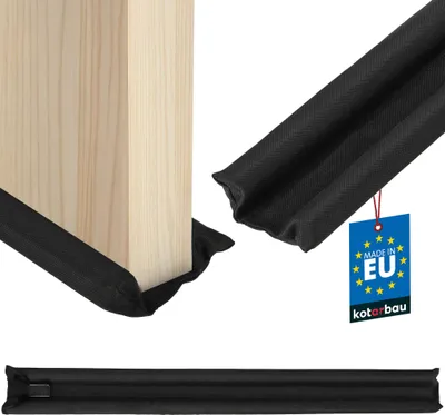 Produktbild von KOTARBAU® Türdichtung aus Schaumstoff 95 cm Zugluftstopper für Türen 30 mm Doppeldichtung Zuschneidbar Schallschutz Türbodendichtung Tür Windschutz Schwarz