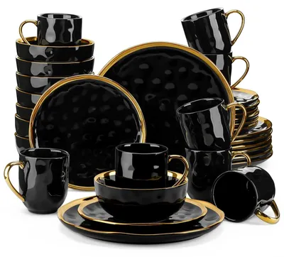 Zdjęcie produktu dla Zestaw naczyń, elegancki design, kompletna kolekcja zastawy stołowej, 32 sztuki