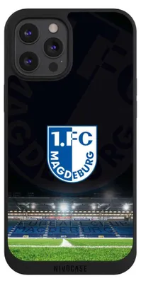 Produktbild von NIVOCASE Handyhülle für Apple iPhone 12 Pro Max  Hülle NIVOpure Case Schwarz Stadion 1. FC Magdeburg 1. FCM